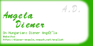 angela diener business card